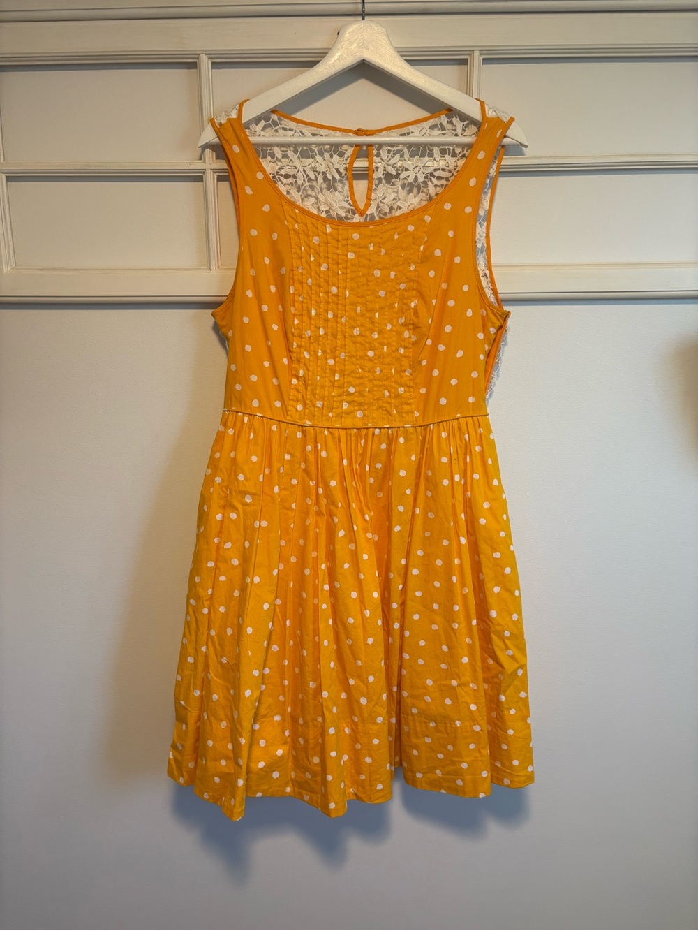 Moulinette Soeurs Yellow Dress with White Lace Detail